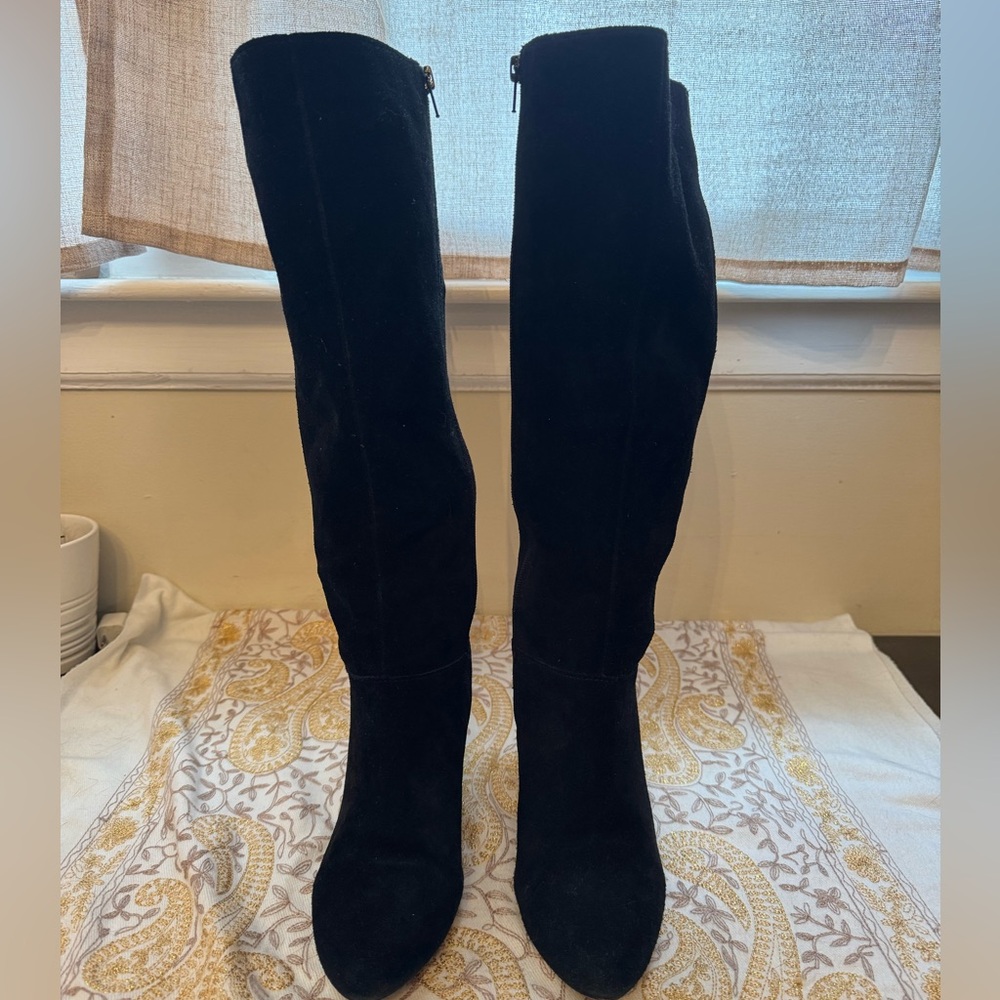 Corso Como Black Suede Heeled Boots - Picture 2 of 6